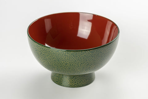 Japanese soup bowl or Miso soup bowl, wooden, Nanako-coating, red, black, green, navy blue, orange